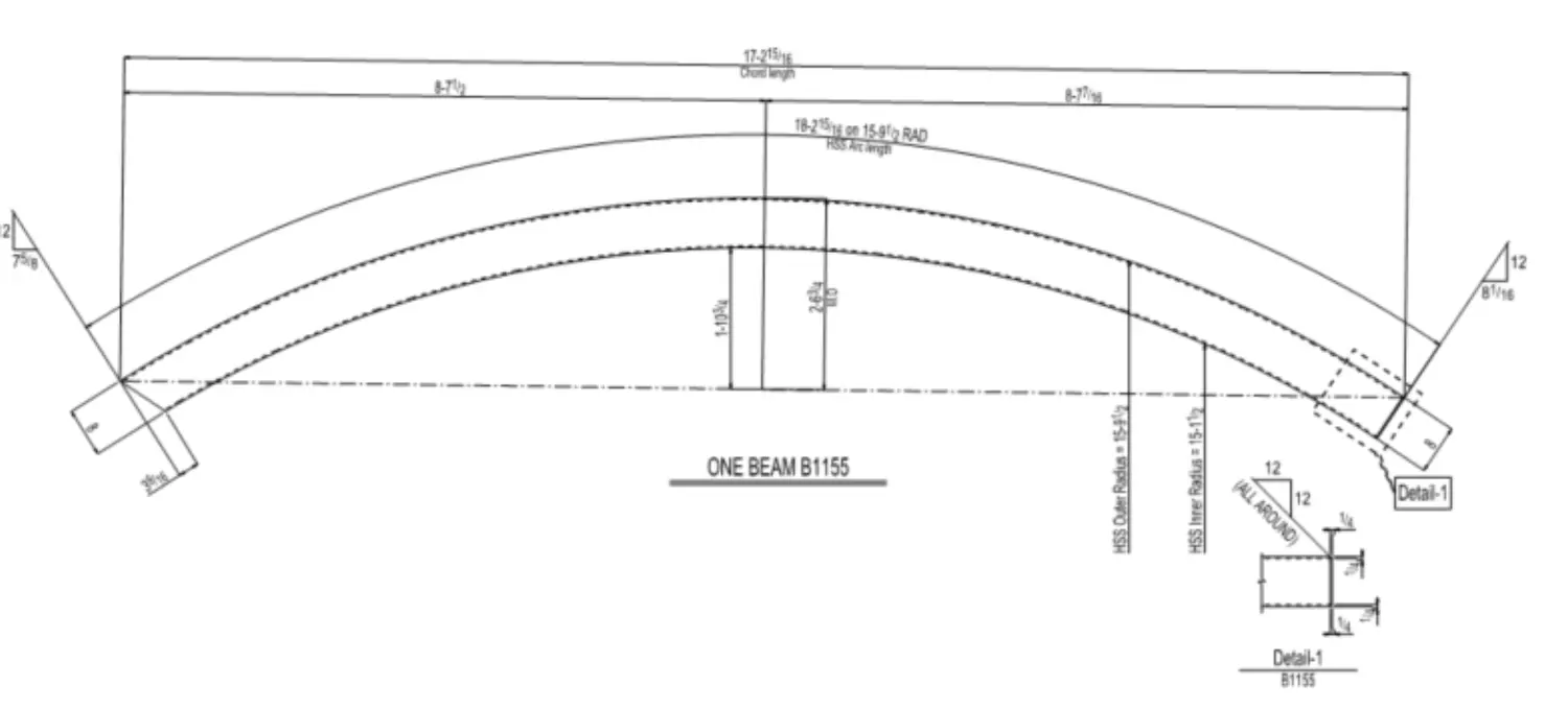 Feature arch elevations from the Kings Crossing shop drawing package
